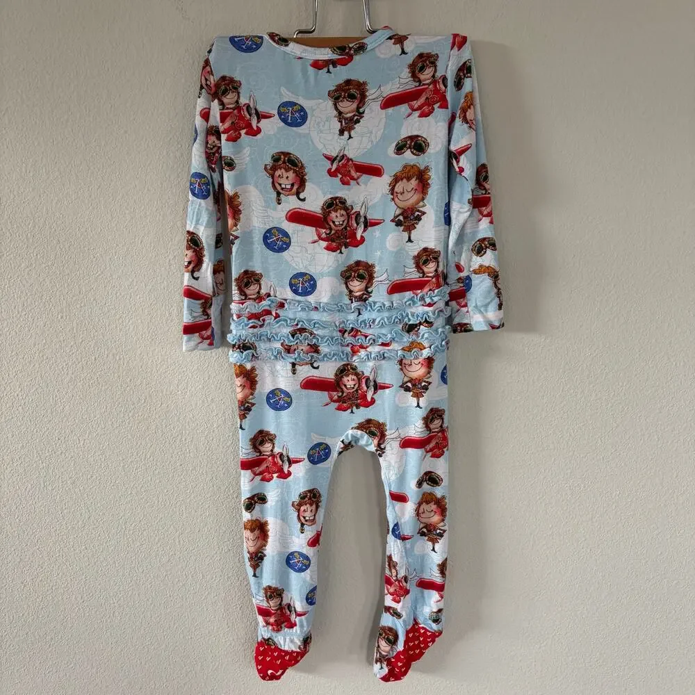 Posh Peanut Amelia Earhart Bamboo Footie Pajamas (18-24 mo)